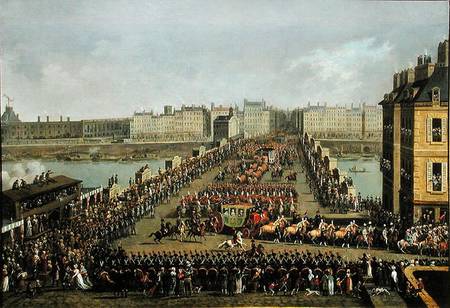 The Imperial Procession Returning to Notre Dame for the Sacred Ceremony of 2nd December 1804, Crossi von Jacques Bertaux