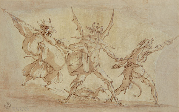 Devil Musketeers (pen & ink on paper) von Jacques Callot