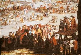 The Fair at Impruneta, detail of the right hand side 1638