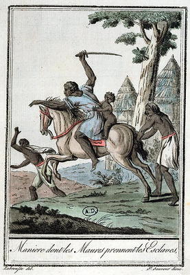 How the Moors capture their slaves, from 'Encyclopedie des Voyages', 1796 (coloured engraving) von Jacques Grasset de Saint-Sauveur