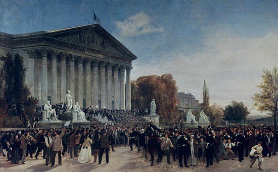 The Palais du Corps Legislatif after the Last Sitting on 4th September 1870 von Jacques Guiaud
