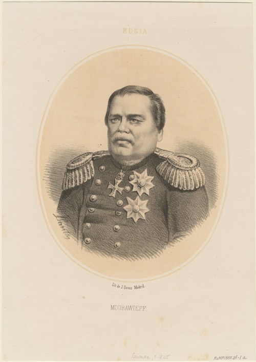Porträt von Graf Nikolai Nikolajewitsch Murawjow-Amurski (1809-1881) von Jacques Francois Gauderique Llanta