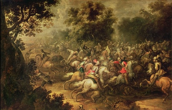 Battle of the cavalrymen von Jacques (Le Bourguignon) Courtois