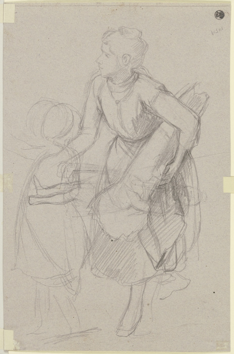 Frau mit Kind und einer Garbe unter dem linken Arm von Jakob Becker
