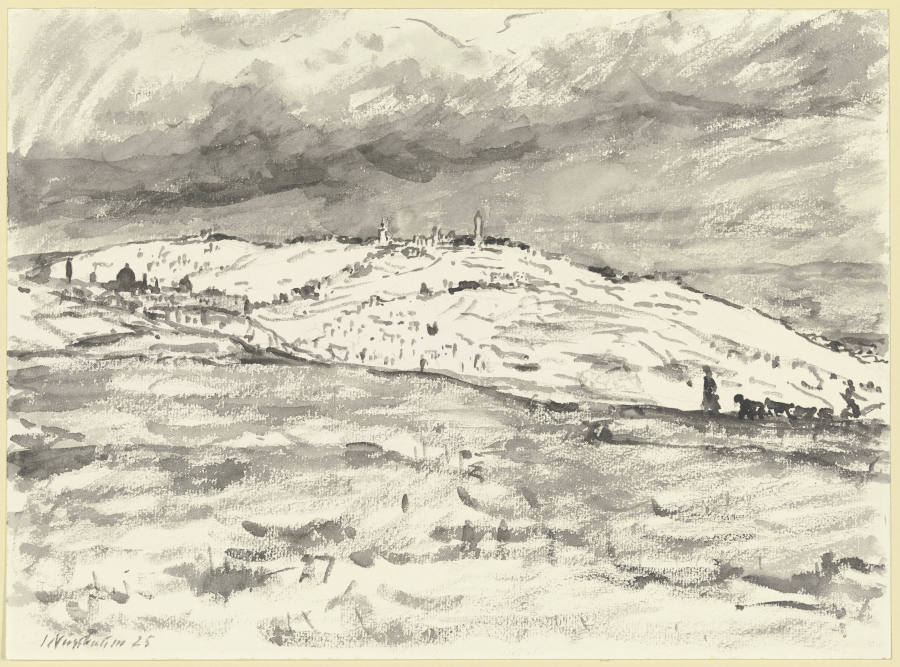 Jerusalem, Blick auf Ölberg und Tempelplatz von Süd-West von Jakob Nussbaum