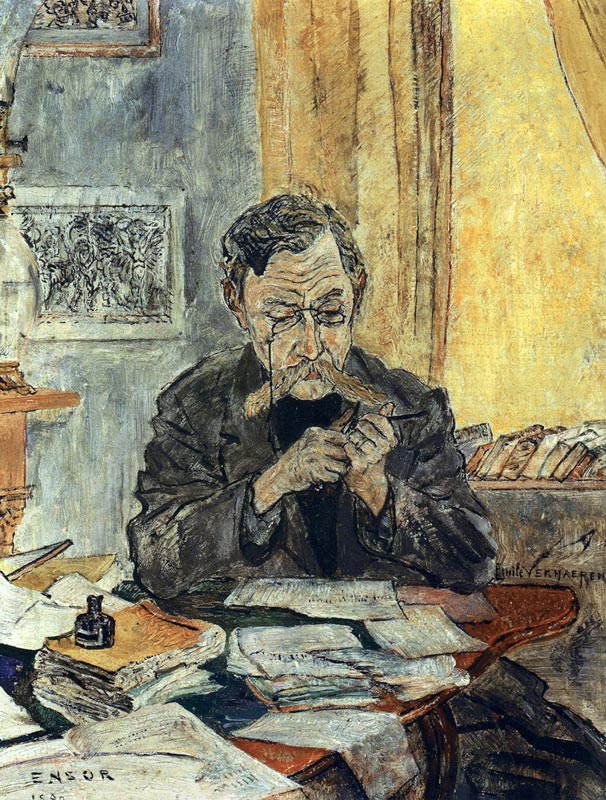 Porträt des Dichters Émile Verhaeren (1855-1918) von James Ensor