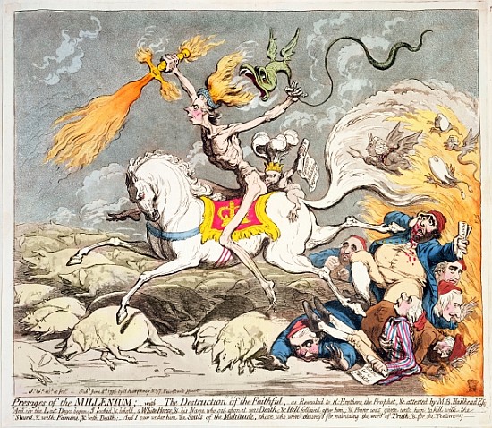 Presages of the Millennium, published by  Hannah Humphrey in 1795 von James Gillray