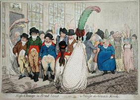 High Change in Bond Street, or La Politesse du Grande Monde, published by Hannah Humphrey in 1796 (h 19th