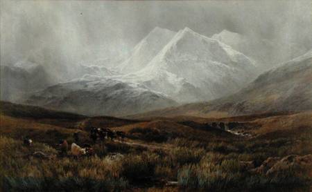 Snowstorm over Snowdon von James Jackson Curnock