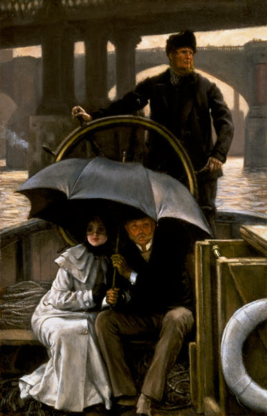 Bei Regen auf dem Fährboot. von James Jacques Tissot