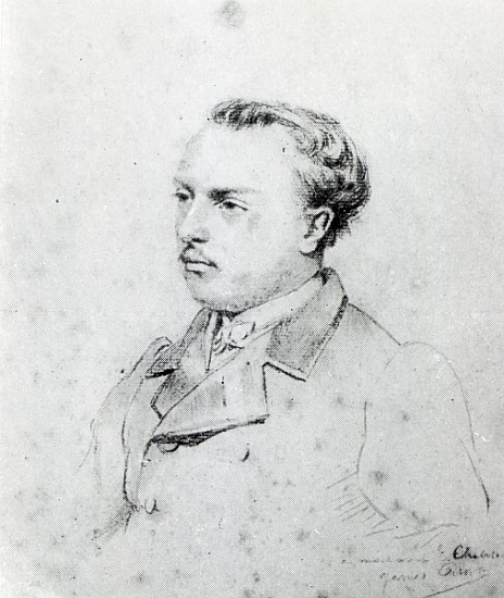 Emmanuel Chabrier aged 20, 1861 (crayon) von James Jacques Tissot