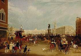 Der Trafalgar Square in London 1836