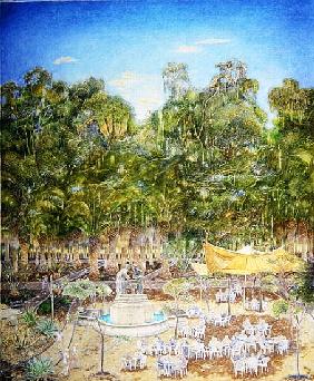 The Pensioner''s Chess Tournament in the Botanic Garden, 2001 (oil on canvas) 