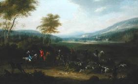 A Hunting Party in a Landscape c.1730