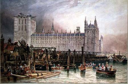 The Houses of Parliament in Course of Erection von James Wilson Carmichael