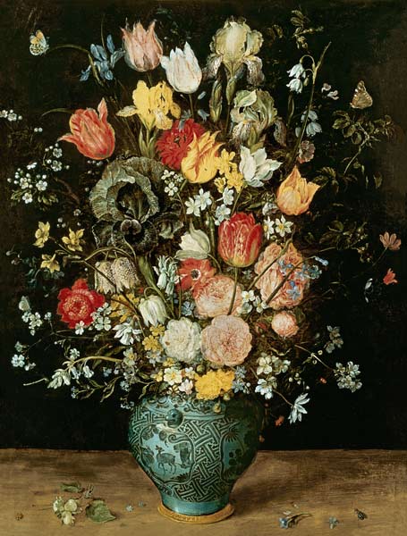 Blumenstrauß in einer blauen Vase von Jan Brueghel d. Ä.
