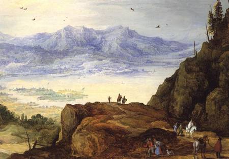 Extensive mountain landscape with a lake von Jan Brueghel d. Ä.