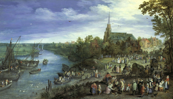 Brueghel, the Elder, Village Market. von Jan Brueghel d. J.