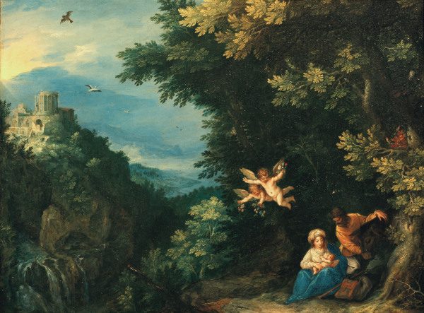Flight to Egypt/ Brueghel & Rottenhammer von Jan Brueghel d. J.