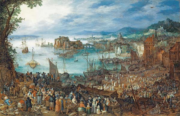 Jan Bruegel t.E./ Great Fish Market/1603 von Jan Brueghel d. J.