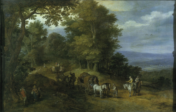 Jan Bruegel d.Ä./ Belebter Fahrweg/1610 von Jan Brueghel d. J.