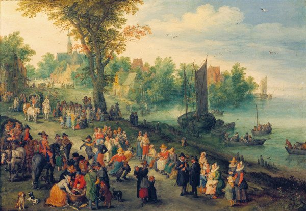 J.Brueghel t.E. / Village Landscape von Jan Brueghel d. J.