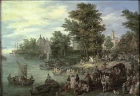 Brueghel Elder / Boat Landing / 1615