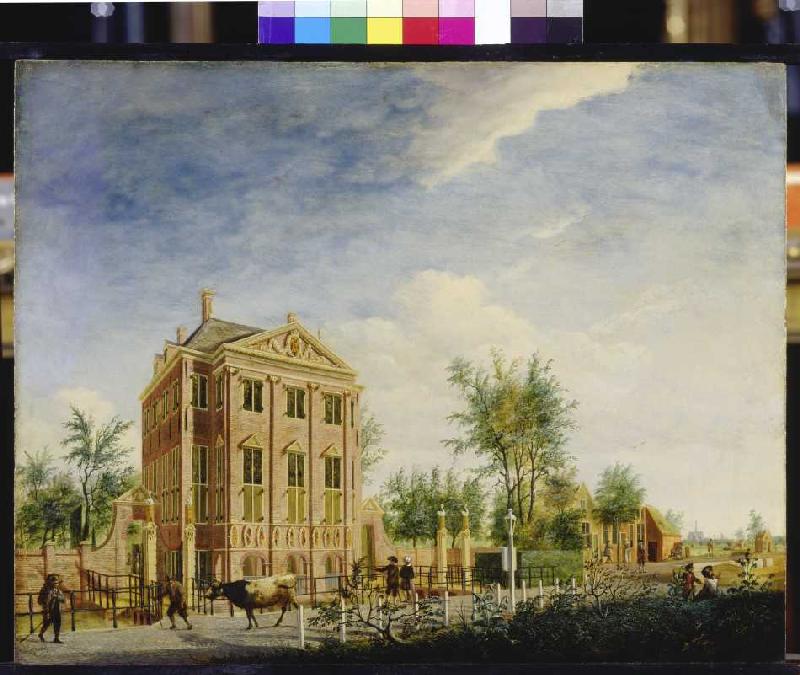 Ansicht von Haus Schwanenburg in Halfweg zwischen Haarlem und Amsterdam von Jan Ekels d. Ä.