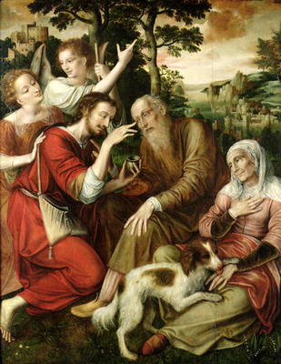 Tobias Curing his Father's Blindness, 1563 (oil on panel) von Jan Massys or Metsys