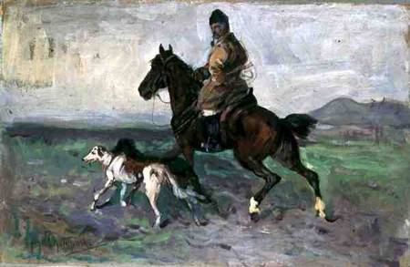 Rider with Greyhounds von Jan van Chelminski