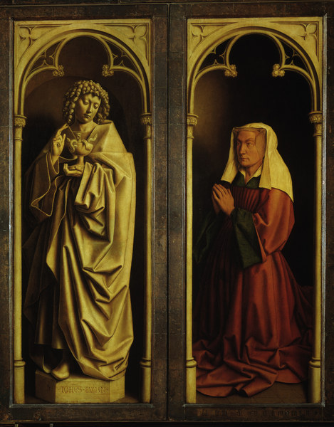 Genter Altar, E.Boorluut, Stifterbildnis von Jan van Eyck