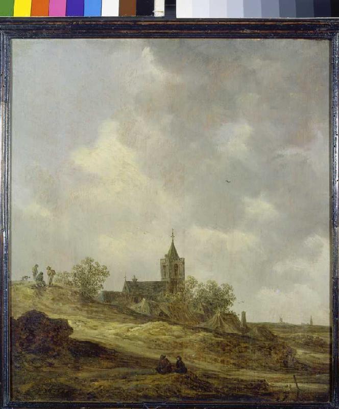 Dorfkirche in Dünenlandschaft. von Jan van Goyen