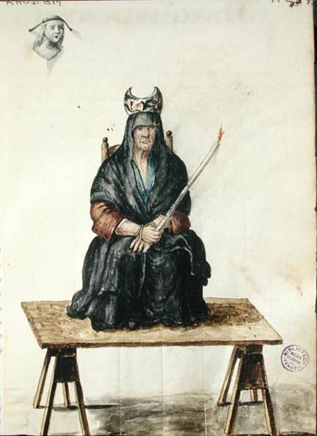 Punishment of a sorceress (pen & ink and w/c on paper) von Jan van Grevenbroeck