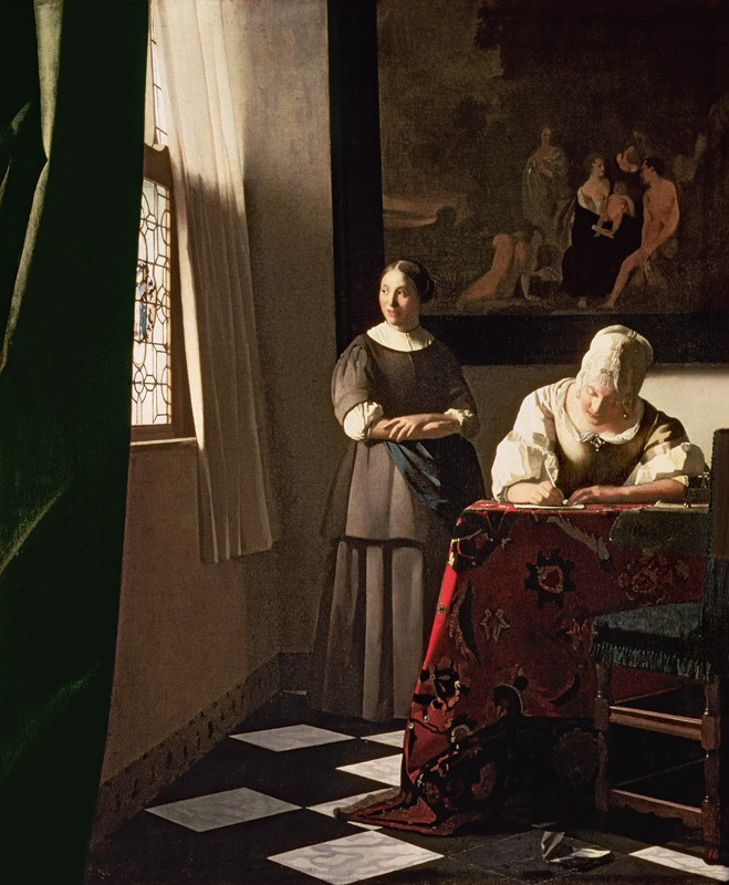 Briefschreiberin und Dienstmagd von Johannes Vermeer