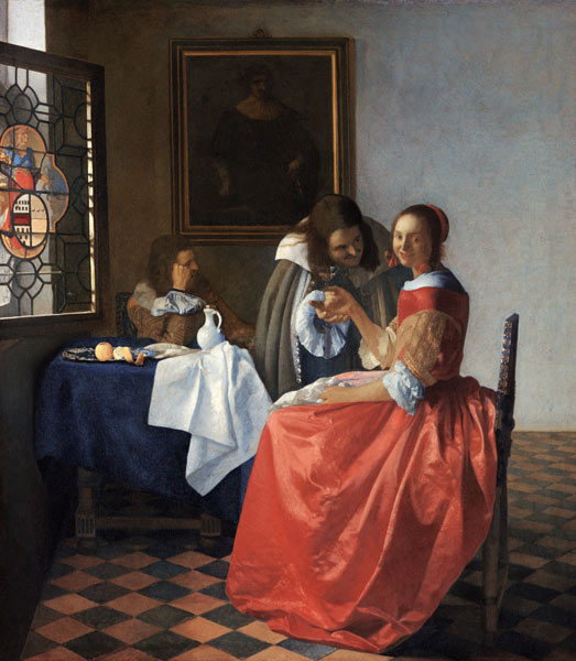 Das Mädchen mit dem Weinglas von Johannes Vermeer