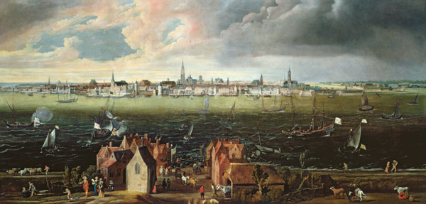 View of Antwerp from the River Schelde von Jan Wildens