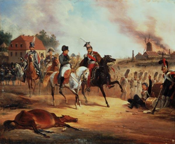 Napoleon and Prince Joseph Poniatowski at the Battle of Leipzig, 19th October 1813 1837