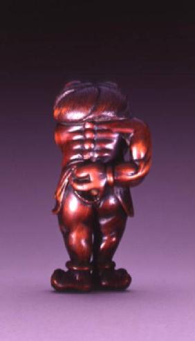 Netsuke of an Oni wearing a tiger-skin loincloth, Edo c.1770-90