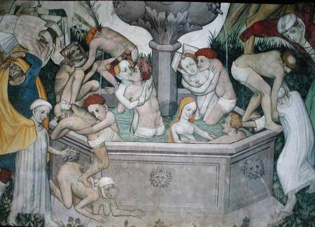 The Fountain of Life, detail of bathers in the fountain von Jaquerio