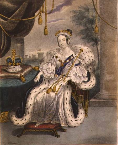 Her Majesty the Queen (in coronation robes) von J.C. Wilson
