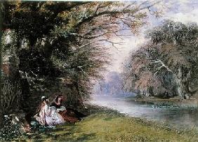Young ladies by a river