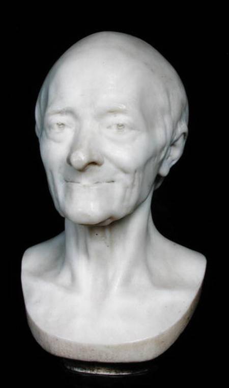 Bust of Voltaire (1694-1778) without his wig von Jean-Antoine Houdon