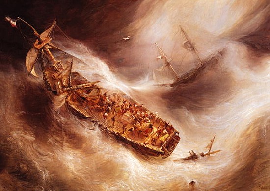 The Act of Sacrifice made Captain Desse towards the Dutch ship ''Columbus'' von Jean Antoine Theodore Gudin