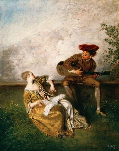 Watteau / The Singing Lesson / c.1717/8 von Jean-Antoine Watteau