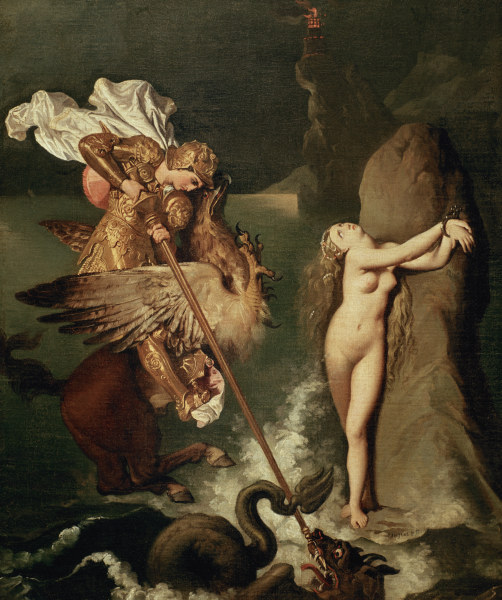 Ruggero befreit Angelico von Jean Auguste Dominique Ingres