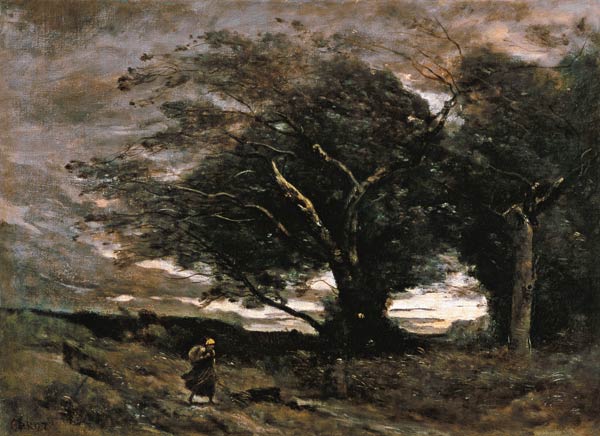 Gust of Wind von Jean-Baptiste Camille Corot