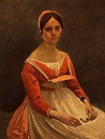 Bildnis einer jungen Frau. von Jean-Baptiste Camille Corot