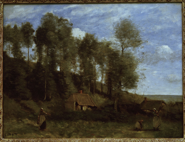 Corot / Landscape near Etretat von Jean-Baptiste Camille Corot