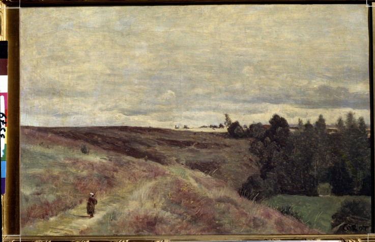 Heidekrauthügel in der Nähe von Vimoutier von Jean-Baptiste Camille Corot