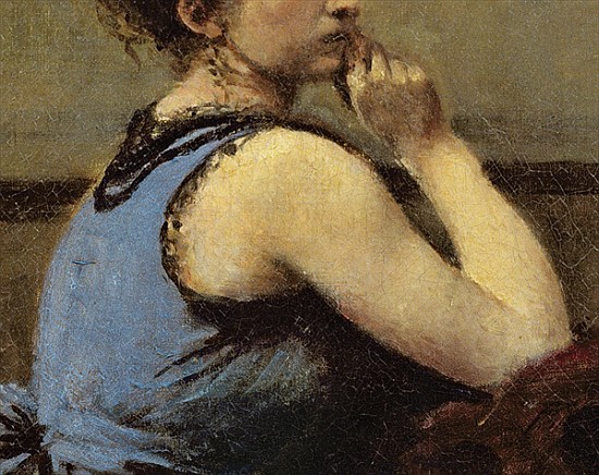 The Woman in Blue, 1874 (detail of 82880) von Jean-Baptiste Camille Corot